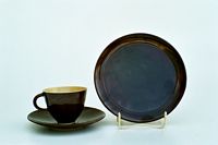 Kaffeetasse mit Untertasse und Kuchenteller , 20'er Jahre